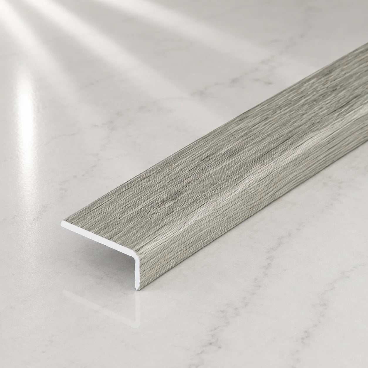 25x10mm Self-Adhesive Aluminium Floor Edge Trim Strip Wood Effect Philadelphia Oak